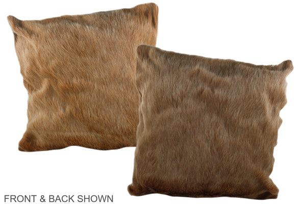 Solid Brown Cowhide Pillow #A37385