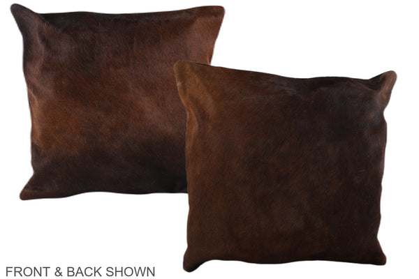 Brown with Red Cowhide Pillow #A37478