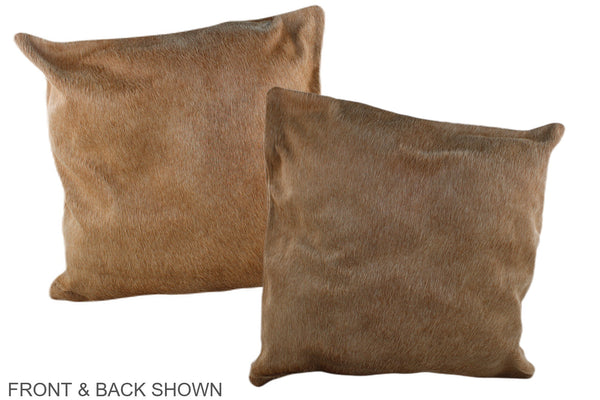 Solid Brown Cowhide Pillow #A37520