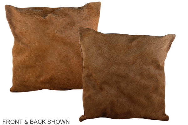 Solid Brown Cowhide Pillow #A37524