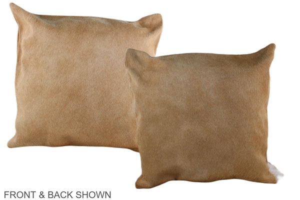 Solid Brown Cowhide Pillow #A37558