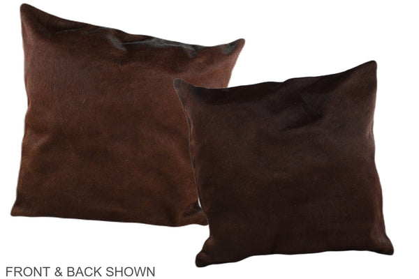 Solid Brown Cowhide Pillow #A37603
