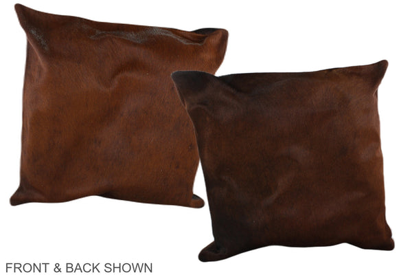 Brown with Red Cowhide Pillow #A37710