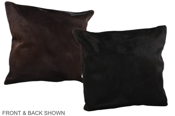 Solid Black Cowhide Pillow #A37734