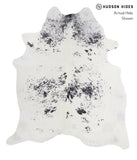 Salt and Pepper Black Cowhide Rug #A3781