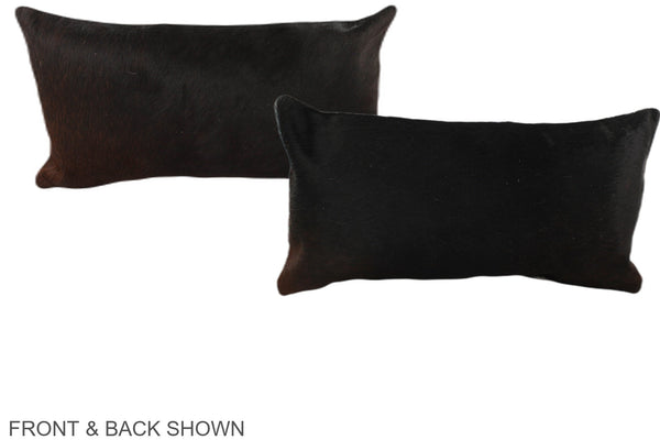 Solid Black Cowhide Pillow #A37915