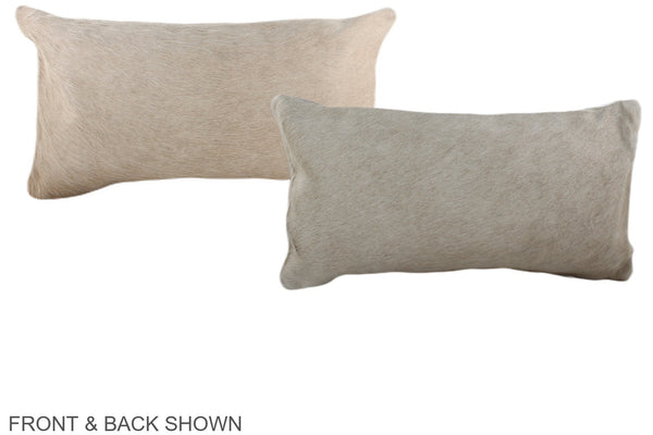 Ivory with Beige Cowhide Pillow #A37977