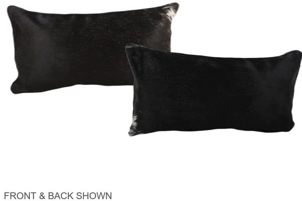 Solid Black Cowhide Pillow #A38006