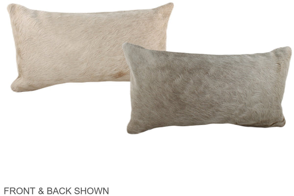 Ivory with Beige Cowhide Pillow #A38028
