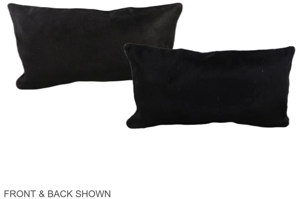 Solid Black Cowhide Pillow #A38030