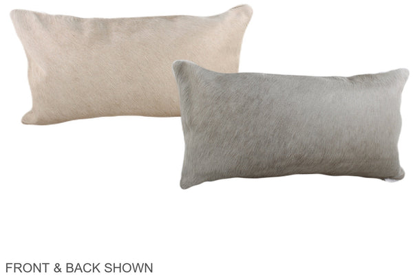 Ivory with Beige Cowhide Pillow #A38124