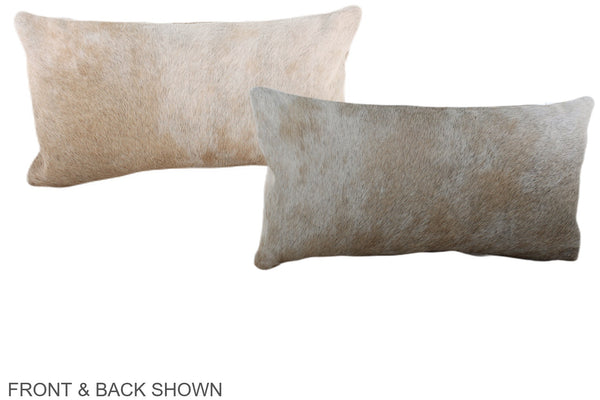 Grey with Beige Cowhide Pillow #A38212