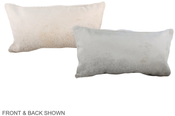 Grey with Beige Cowhide Pillow #A38214