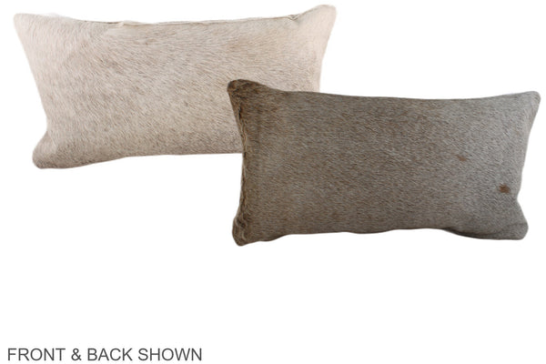 Grey with Beige Cowhide Pillow #A38240
