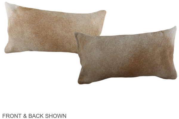 Grey with Beige Cowhide Pillow #A38245
