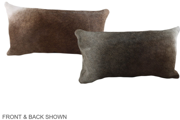 Grey with Beige Cowhide Pillow #A38274
