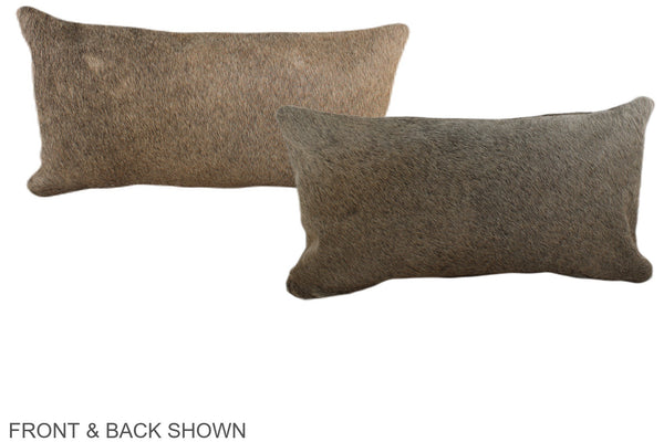 Grey with Beige Cowhide Pillow #A38290