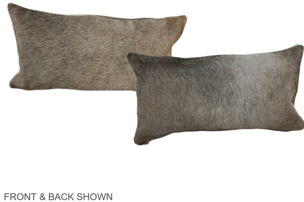 Grey with Beige Cowhide Pillow #A38303