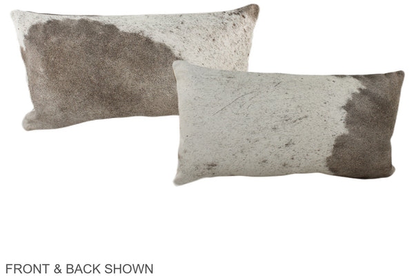 Grey with White Cowhide Pillow #A38384