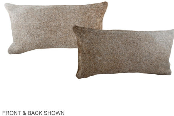 Grey with Beige Cowhide Pillow #A38407