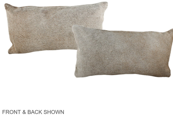 Grey with Beige Cowhide Pillow #A38442