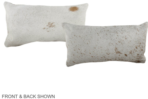 Salt and Pepper Brown Cowhide Pillow #A38452