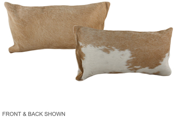 Beige and White Cowhide Pillow #A38478