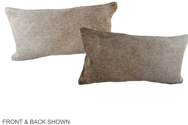 Grey with Beige Cowhide Pillow #A38486