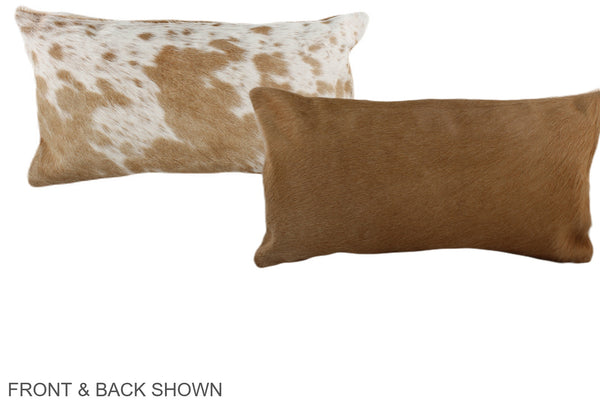 Beige and White Cowhide Pillow #A38488