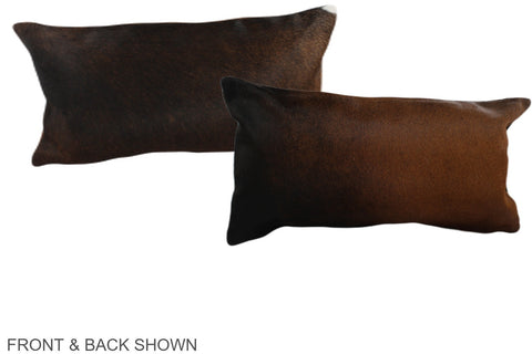 Brown with Red Cowhide Pillow #A38516
