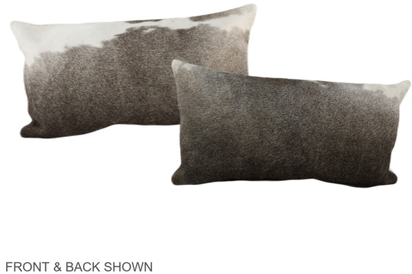 Grey with White Cowhide Pillow #A38518