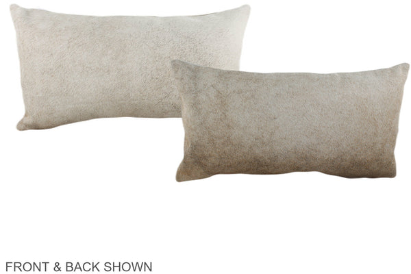 Grey with Beige Cowhide Pillow #A38789