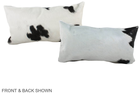Black and White Cowhide Pillow #A39431