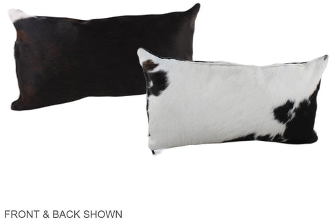 Black and White Cowhide Pillow #A39683