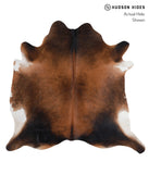 Brown with Red Cowhide Rug #A4181