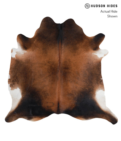 Brown with Red Cowhide Rug #A4181