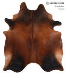Brown with Red Cowhide Rug #A4195