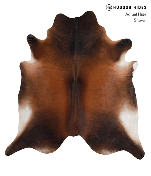 Brown with Red Cowhide Rug #A4201