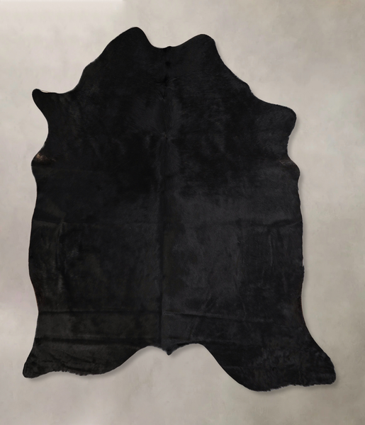 Solid Black Cowhide Rug #A42796