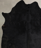 Solid Black Cowhide Rug #A42796