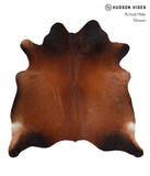 Brown with Red Cowhide Rug #A4281