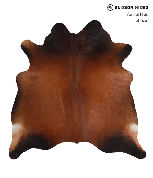 Brown with Red Cowhide Rug #A4281