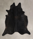 Solid Black Cowhide Rug #A42829