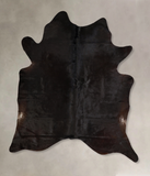Solid Black Cowhide Rug #A42956