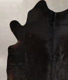 Solid Black Cowhide Rug #A42956
