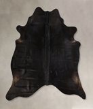 Solid Black Cowhide Rug #A43006