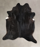 Solid Black Cowhide Rug #A43031