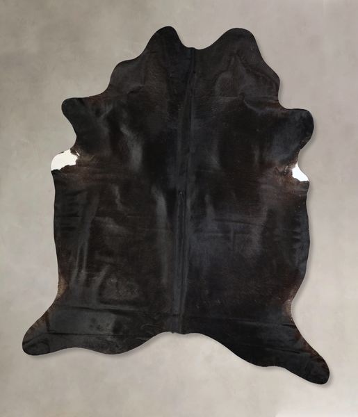 Solid Black Cowhide Rug #A43031