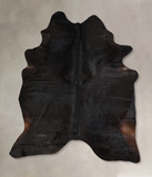 Solid Black Cowhide Rug #A43033