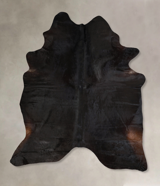 Solid Black Cowhide Rug #A43033